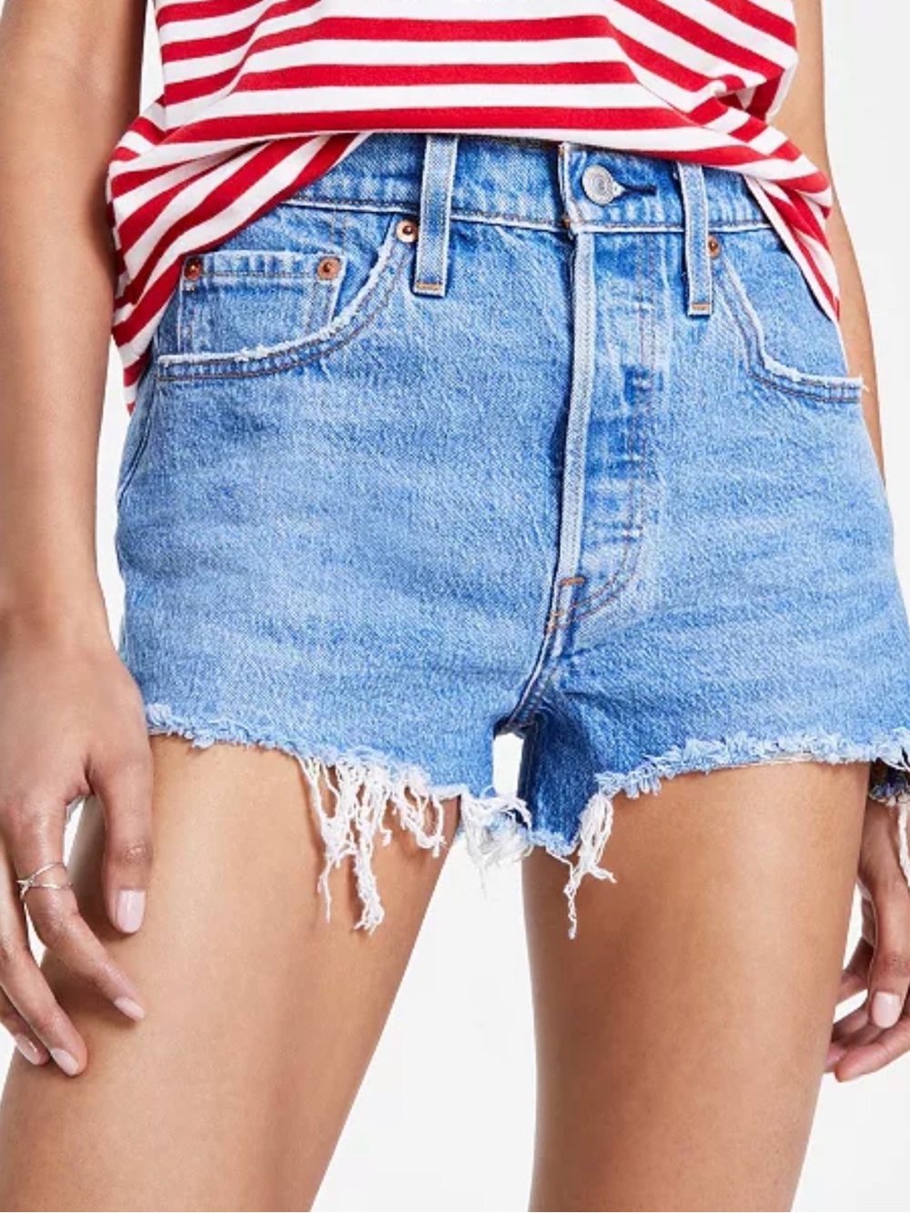 Levi's 301 Light Blue Jean Shorts Size 30